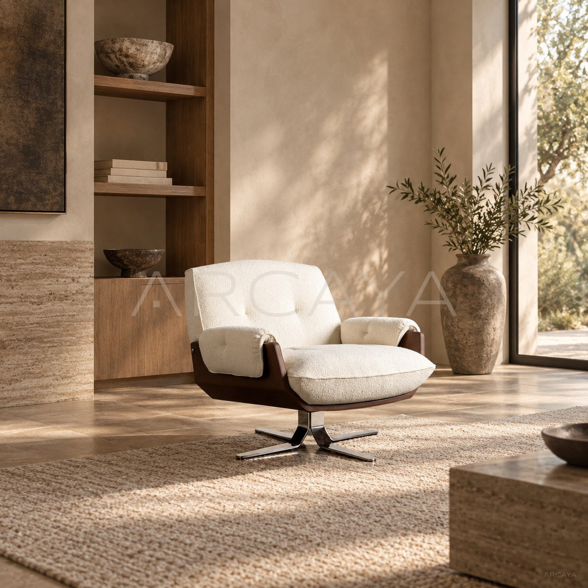 Vintage Swivel Lounge Chair in detail