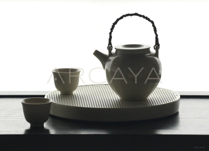 Sunxun Collab White Porcelain Loop Handle Teapot Set - scene