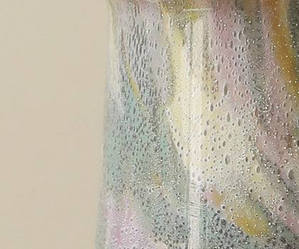 Mid Century Tall Glass Peony Vase - scene