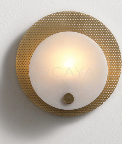 Gold Mesh Round Wall Light 21760 - detail