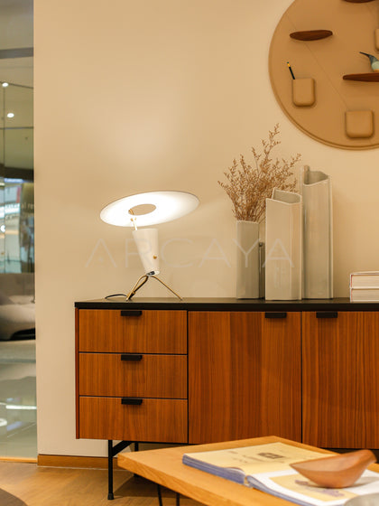 Teak Top Hat Lighted Chest Of Drawers - scene