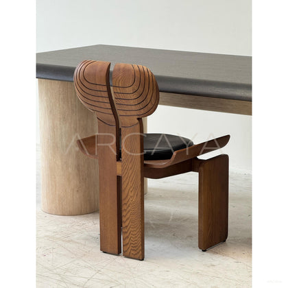 Custom Travertine Wood Dining Table - scene