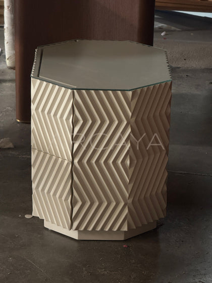 Solid Color Lacquered Nightstand - scene