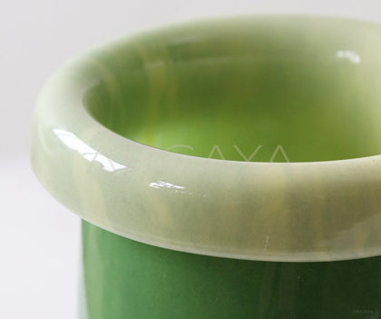 Mid Century French Glass Vase - scene