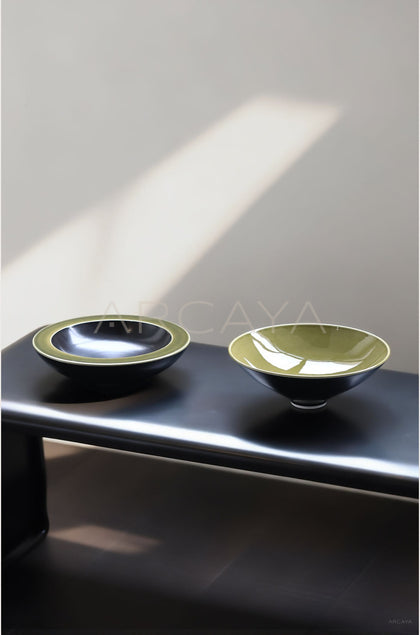 Two Tone Glaze Conical Salad Bowl - scene
