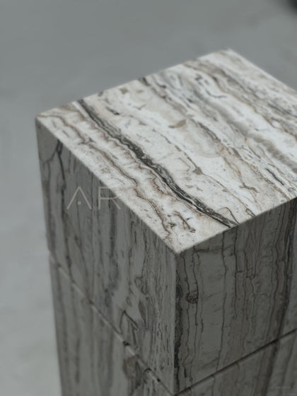 Sculptural Stone Pedestal Table - scene