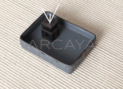 Handwoven Leather Aroma Storage Tray - scene