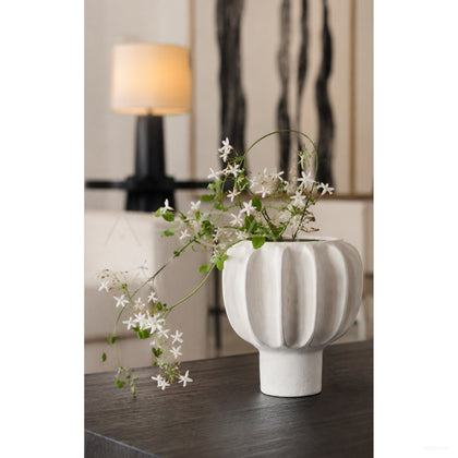 Handmade Ribbed Ceramic Vase Entryway - scene