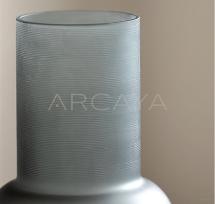 Mist Grey Frosted Gourd Glass Vase - scene