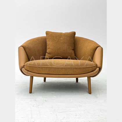 Two Tone Material Lounge Chair - scene