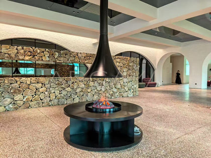 Hanging Electric Platform Fireplace - scene