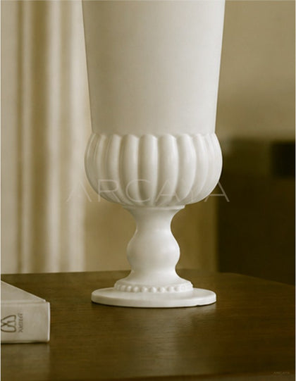 French Mid Century Matte Tall Stem Vase - scene