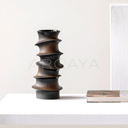 Handmade Spiral Sculpture Ceramic Vase - main