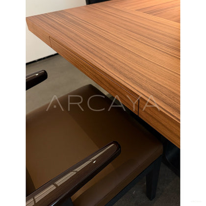 Dark Wood Grain Quiet Piece — Dining Table - scene