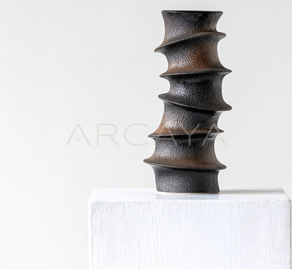 Handmade Spiral Sculpture Ceramic Vase - scene