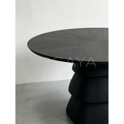 Oak Sculptural Dining Table - scene
