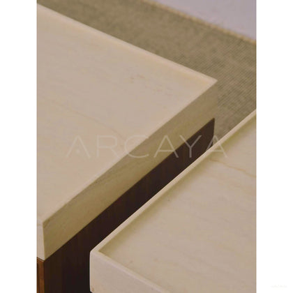 Walnut Veneer Nightstand - scene