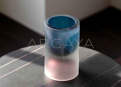 Mist Gradient Cylinder Glass Vase - scene