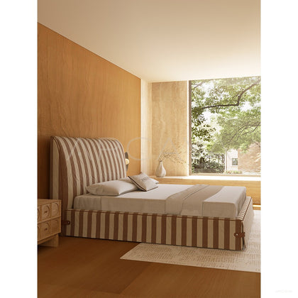 Vintage Stripe Linen Bed - scene