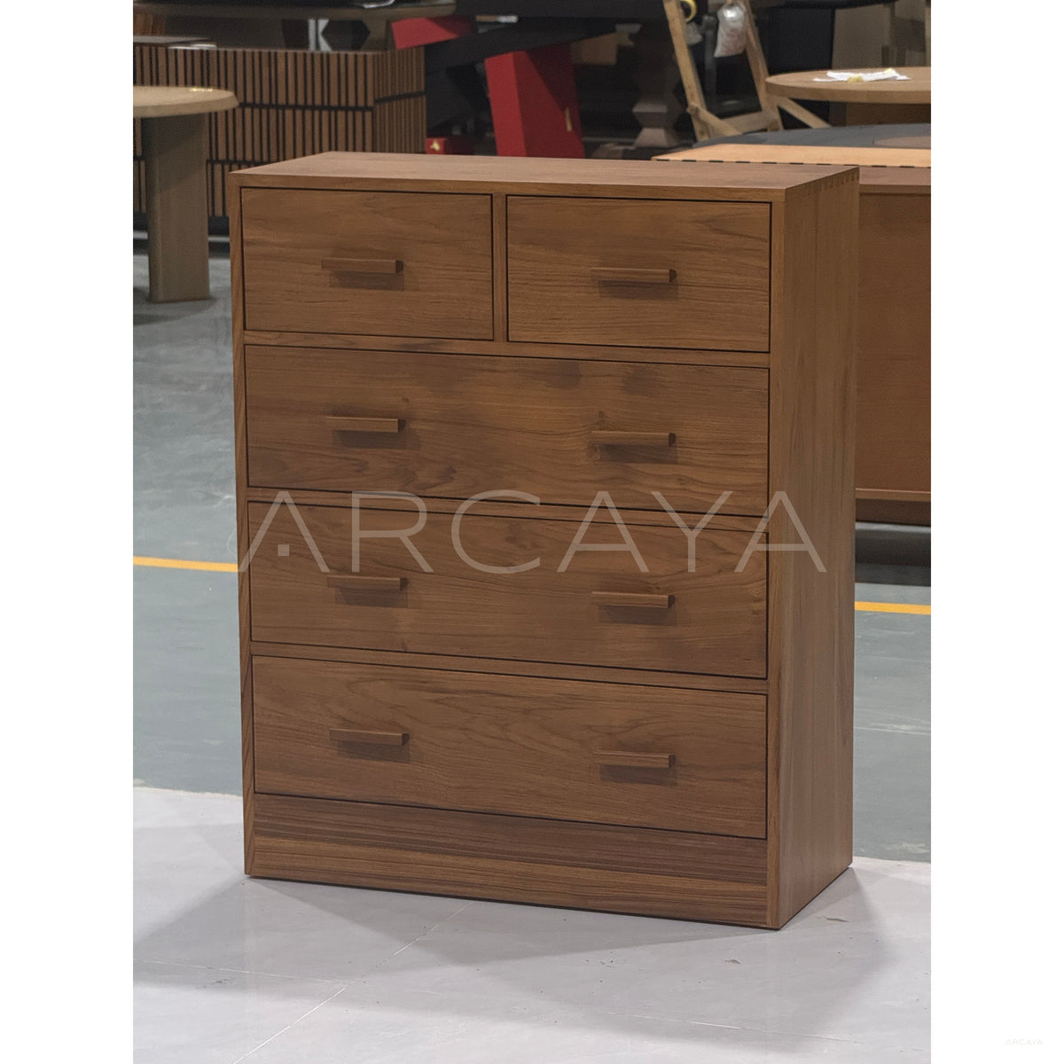 Mid Century Teak Chest Of Drawers in detail