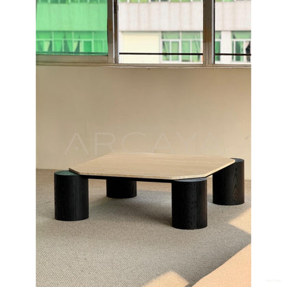 Super White Travertine Coffee Table - scene