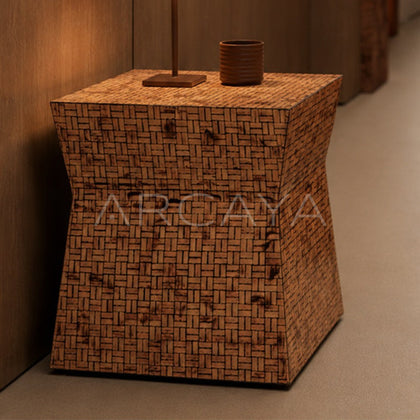 Textured Handwoven Side Table Dressing Room - main