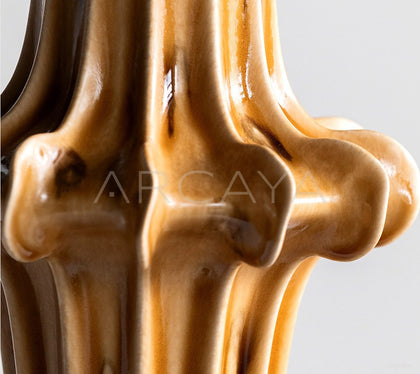 Hand Sculpted Four Petal Stoneware Vase - scene