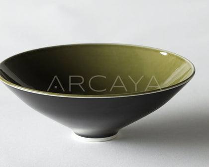 Two Tone Glaze Conical Salad Bowl - scene