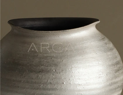 Dadan Handmade Silver Glaze Vase Living Room - scene