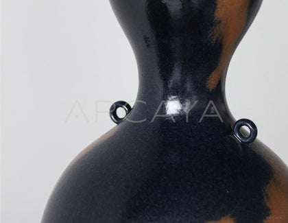 Wabi Sabi Gourd Double Ear Ceramic Vase - scene