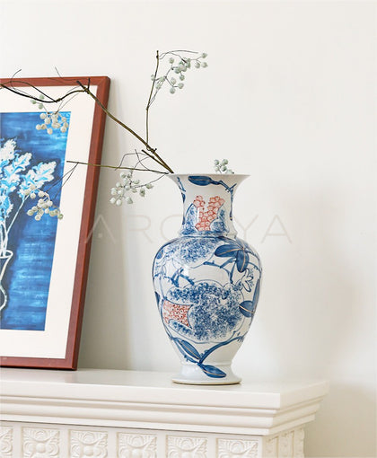 Jingdezhen Blue White Lotus Vase - scene