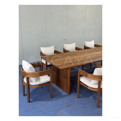 Balmain Burmese Teak Outdoor Dining Set - scene