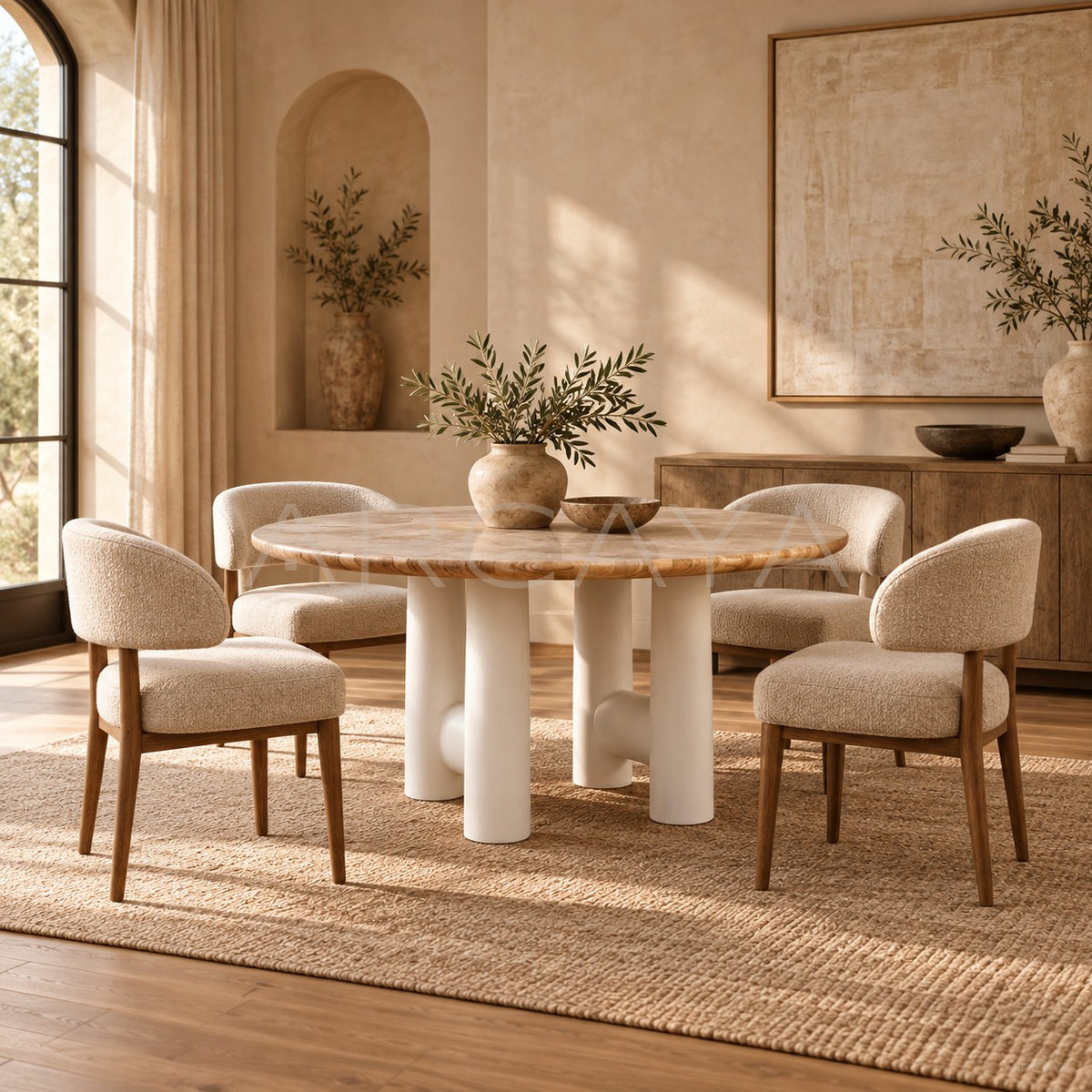 Multi Material Dining Table in detail