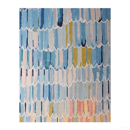 Light Khaki Wave Pattern Rug - scene