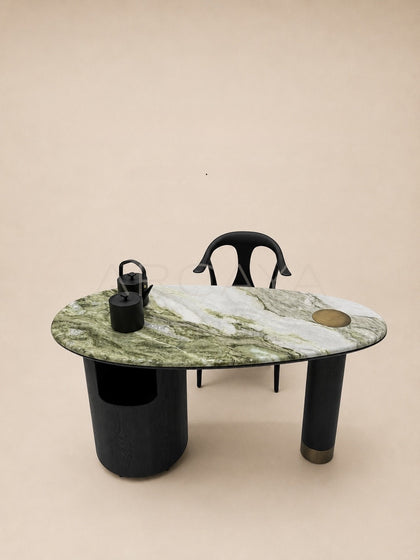Daze Snow Mountain Jade Stone Small Tea Table - scene