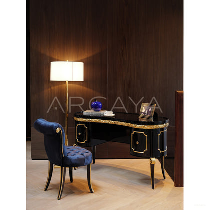 Makayla Black Gold Classical Vanity Table - scene