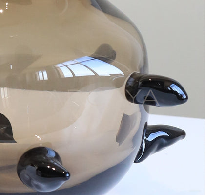 Handmade Sphere Glazed Glass Vase - scene
