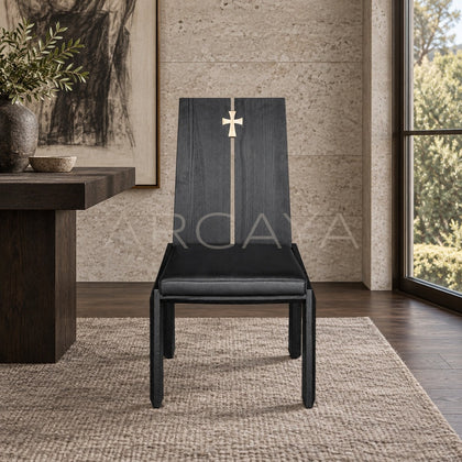 Wabi Sabi Charcoal Black Solid Wood Chair - main