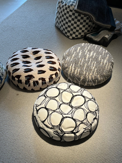 Checkerboard Pouf Stool - scene