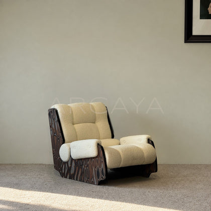 Mid Century Sherpa Lounge Chair - main