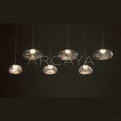 Textured Glass Disc Pendant Light 54103 - scene