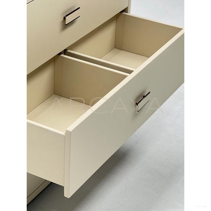 Marble Top Four Drawer Leather Chest - scene