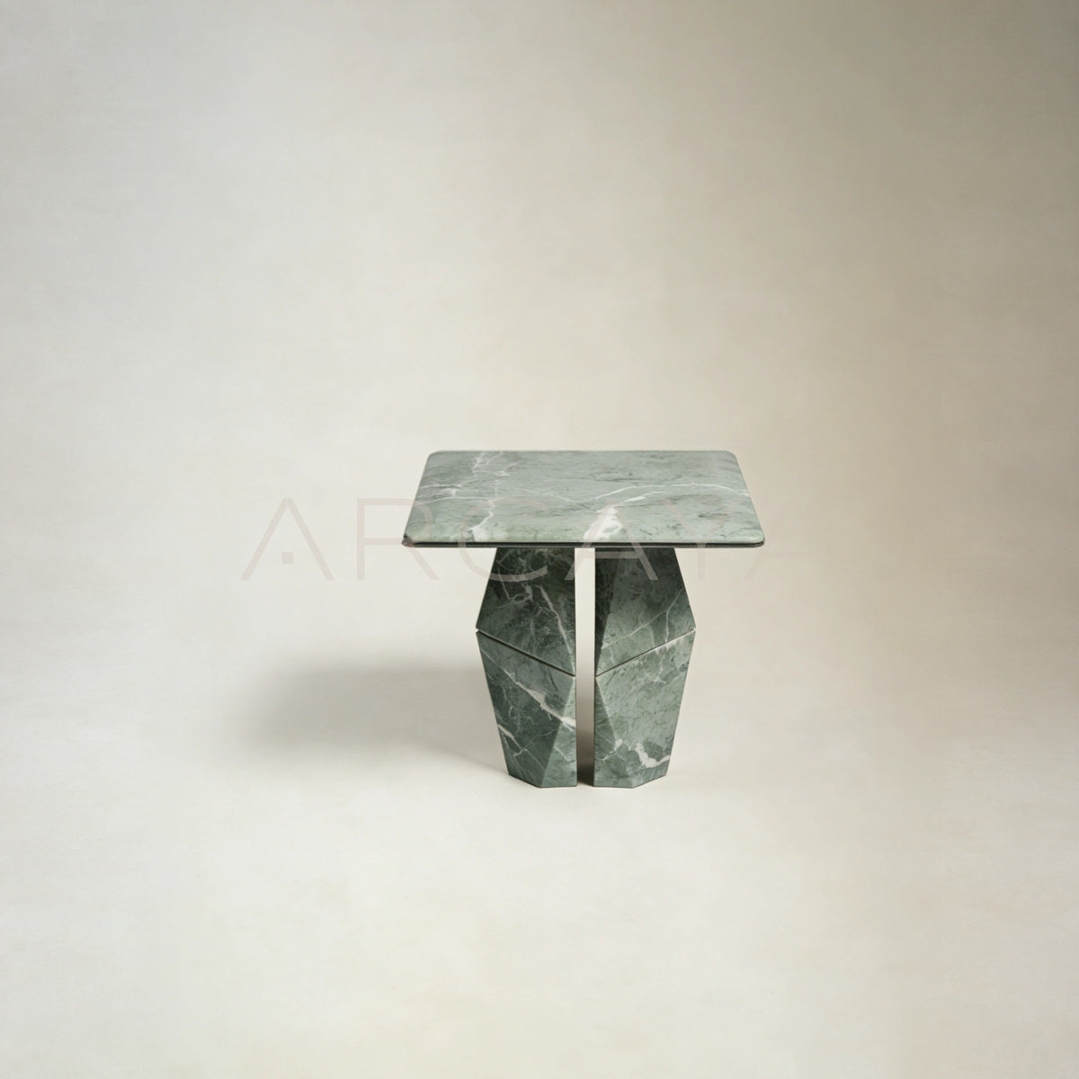 Aston Alpine Green Mid Century Marble Side Table - main
