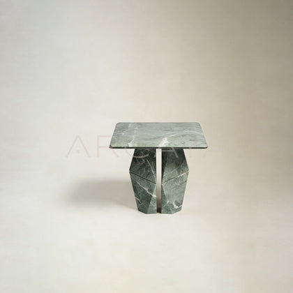Aston Alpine Green Mid Century Marble Side Table - main