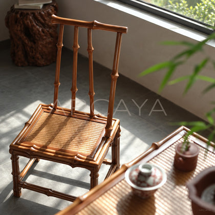 Bamboo Woven Small Back Chair - scene