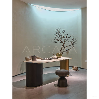 Gilded Light Stone Tea Table - scene