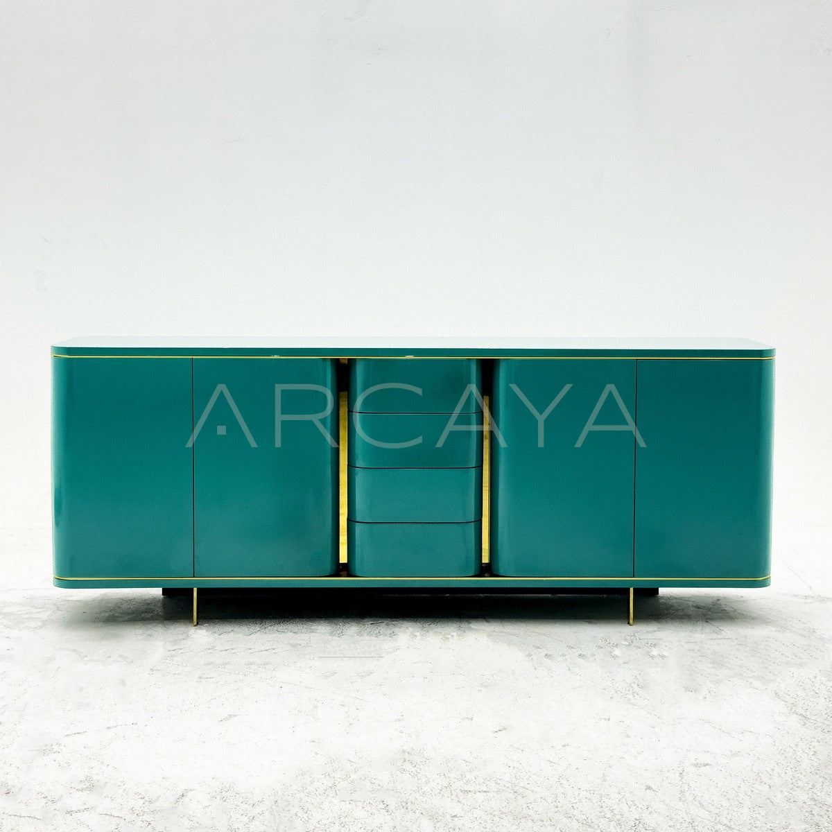 Curved Lacquered Storage Sideboard - main