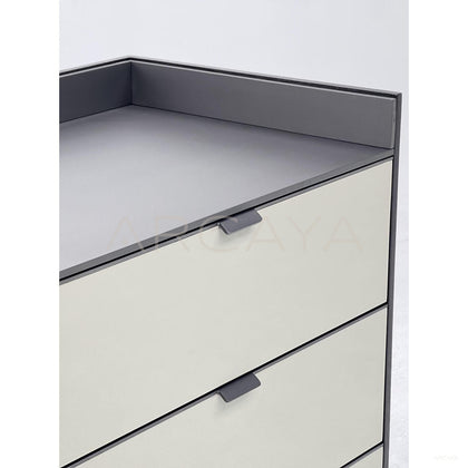 Two Tone Veneer Three Drawer Two Door Sideboard - scene