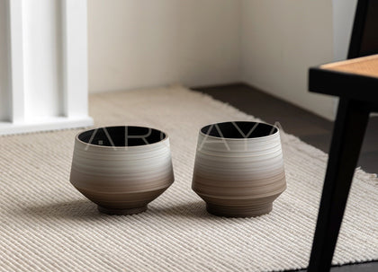 Wabi Sabi Swirl Gradient Ceramic Vase - scene