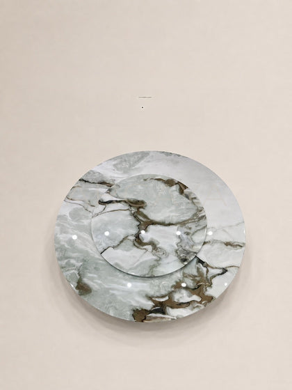 Daze Fendi Jade Stone Round Dining Table - scene